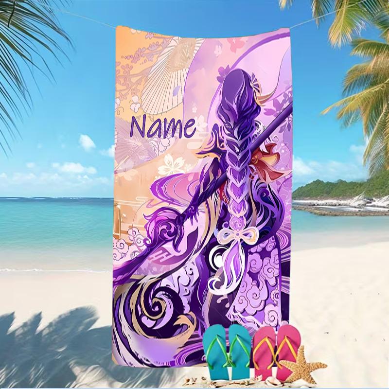 Customizable Personalized Beach Towels Genshin Impact Characters Themed designs.Suitable for the Beach, Yoga, Sports;ideal As Beach Accessories