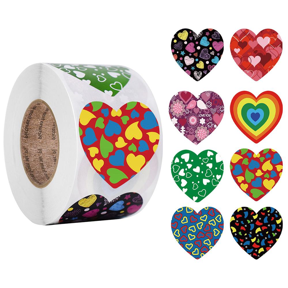 100-500Pcs Top-Grade Valentine'S Premium-Quality Day Top-Grade Stickers Top-Grade Heart First-Class Thank Superior-Grade You Top-Grade