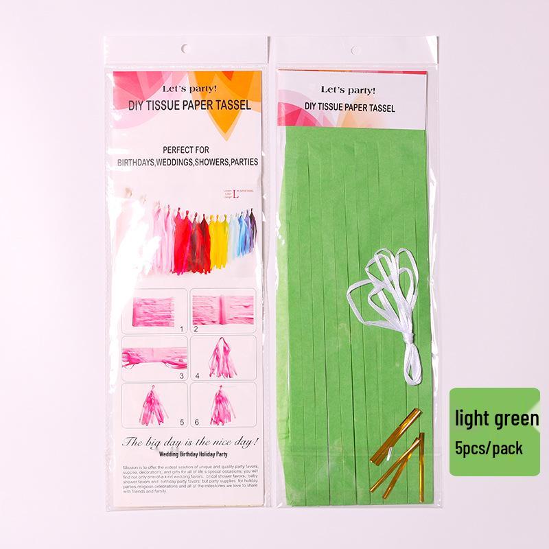 35cm DIY Paper Tassels for Children's Birthday, Wedding, or Festival Decorations - 5pcs/pack