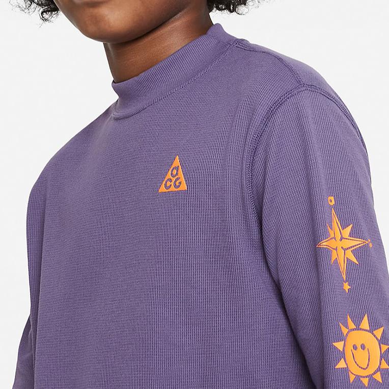 Nike Kids Letter Print Pullover High Neck Long Sleeve T-Shirt Kids tops Canyon-Purple DR6150-553
