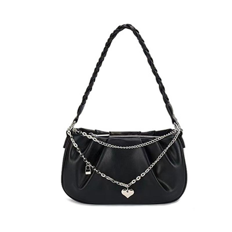 Trendy Underarm Bag Women'S Pleated Cloud Square Handbag Niche Design Simple And Versatile Shoulder Bag