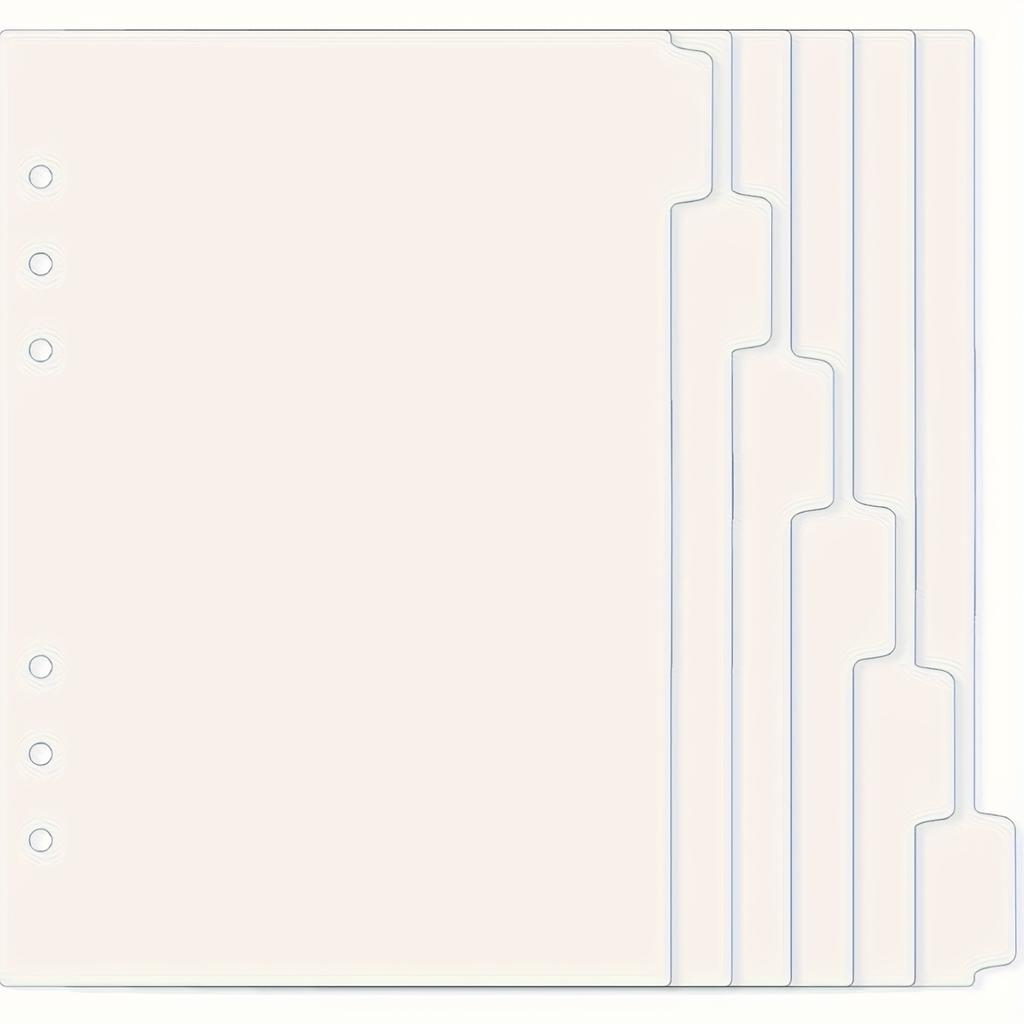 6pcs A5 Binder Dividers Planner Insets 6 Tabs Clear Acrylic Index Divider Refillable Page Protectors for 6 Ring Binder Notebook (A5)