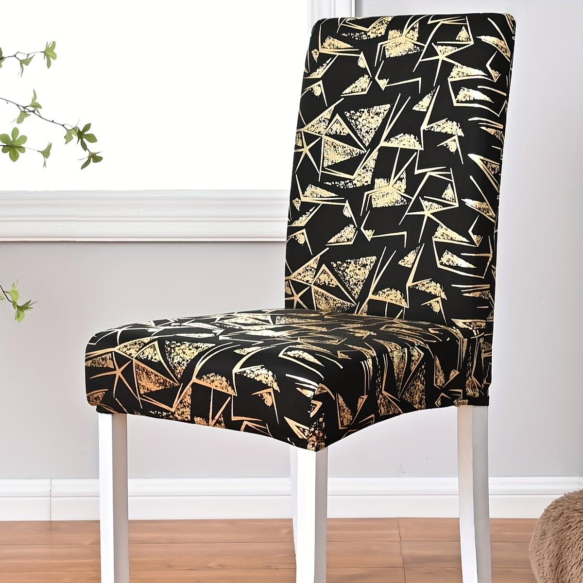 

Home Decoration Chair Cover Black White Elastic Fabric Cover for Dining Chairs Stretch for Kitchen Living Room Decor Slipcovers