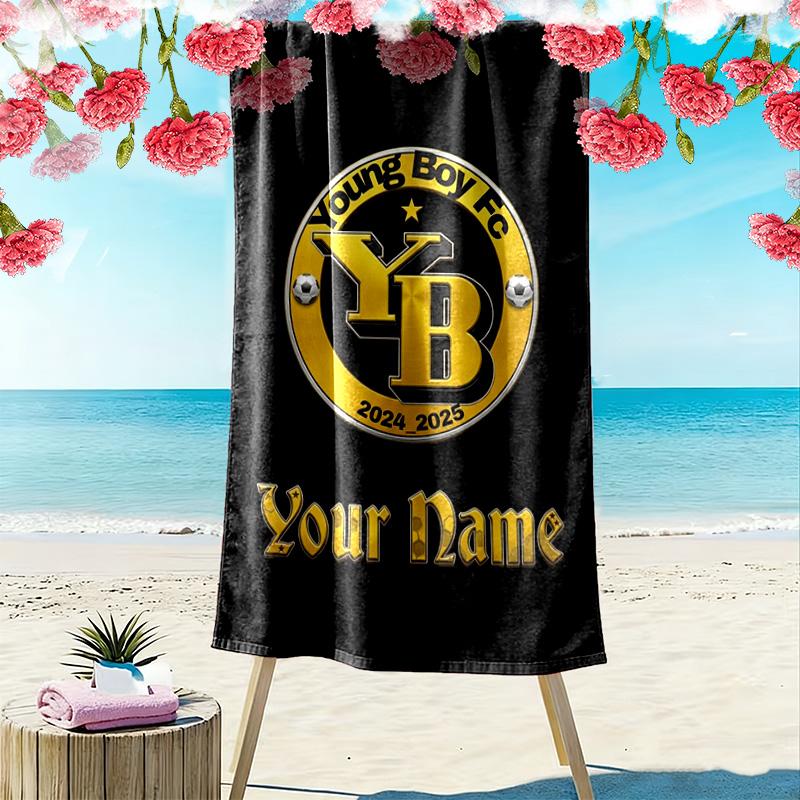 Name Custom BSC Young Boys Print Beach Towel, Large Soft Quick Dry Towel for Beach Camping Swimming