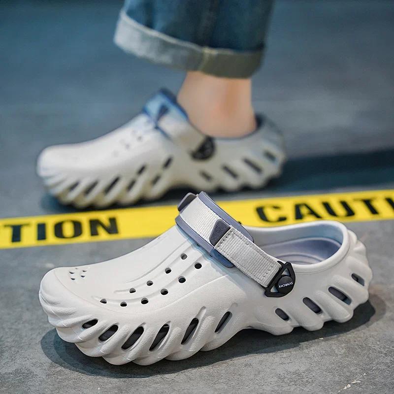 Fashion Black Summer Men Light EVA Platform Slippers Sides Indoor Outdoor Sandals Beach Casual Shoes Soft Sole Slides Men Men's Sandals