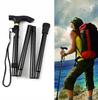 Folding walking stick, adjustable height, aluminum, black