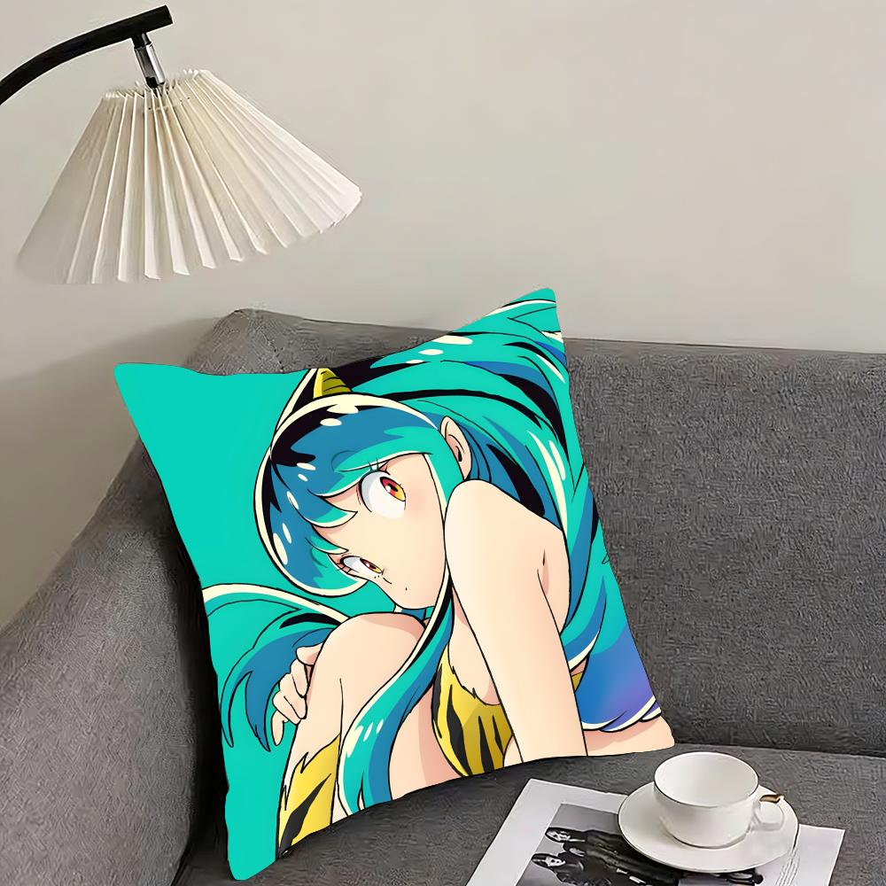 

UUrusei YatsuraA Anime Cushion Cover Pillowcase Ultra Soft Skin Friendly Fabric Cloud Like Comfort Concealed Zipper 30x30cm