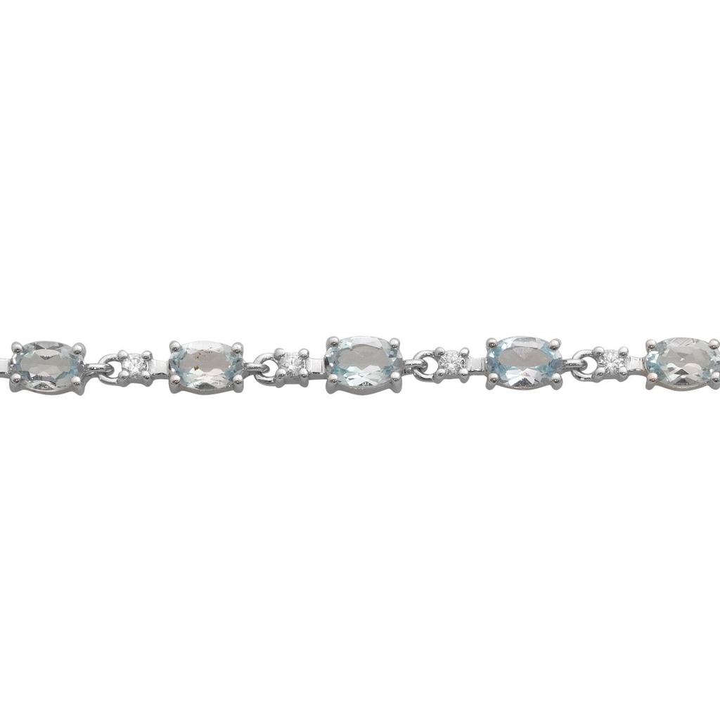 Silver Bracelet with Natural Topaz 7.775ct, Cubic Zirconias, Item Weight 7.72 G (2190912)