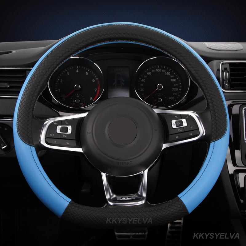 PU kůže D/O tvar 38CM Auto Potah volantu Protiskluzový pro VW Golf 7 Polo Bora Passat Touran CC T6 T5 T4 Auto příslušenství