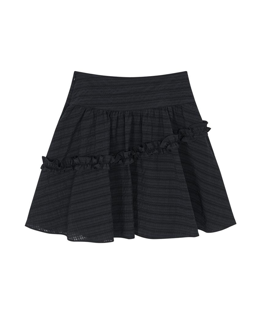 Aejeuon Berry Frill Skirt / Charcoal