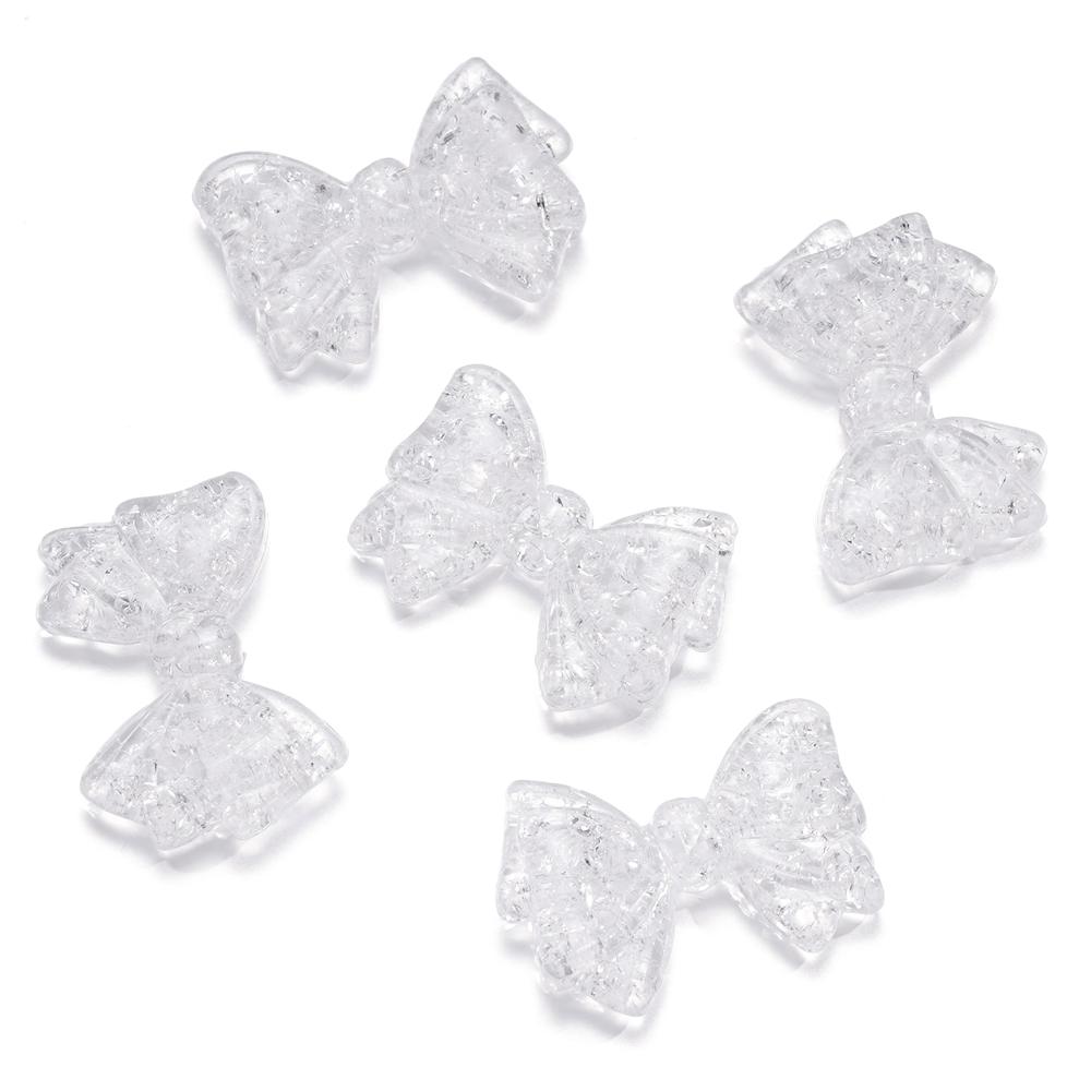10pcs/lot Big Bowknot Cracked Acrylic Beads Transparent Necklace Loose Spacer Beads For DIY Jewelry Making Bracelet Accessories