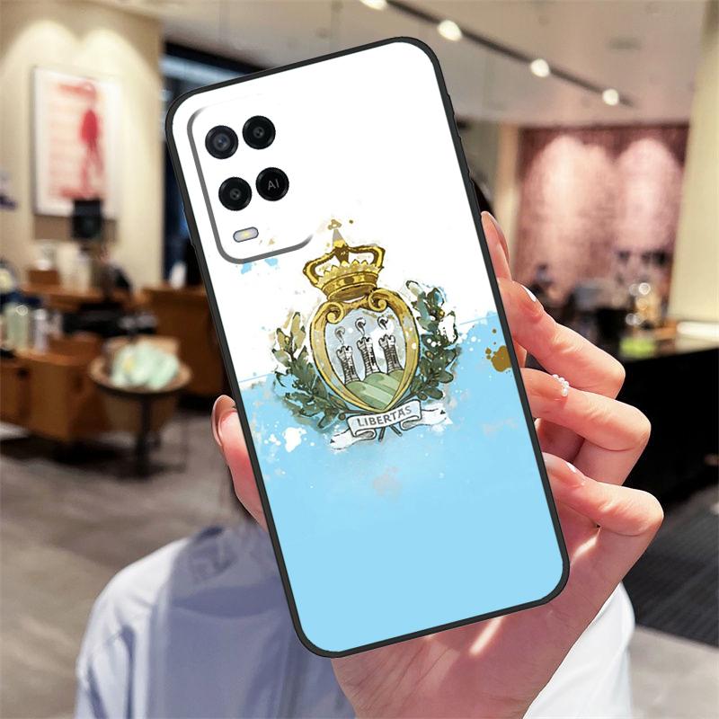 San Marino Flag Case For Oppo A40 A60 A80 A18 A38 A58 A78 A98 A16 A76 A96 A15 A17 A77 A74 A94 A54 A57S Cover