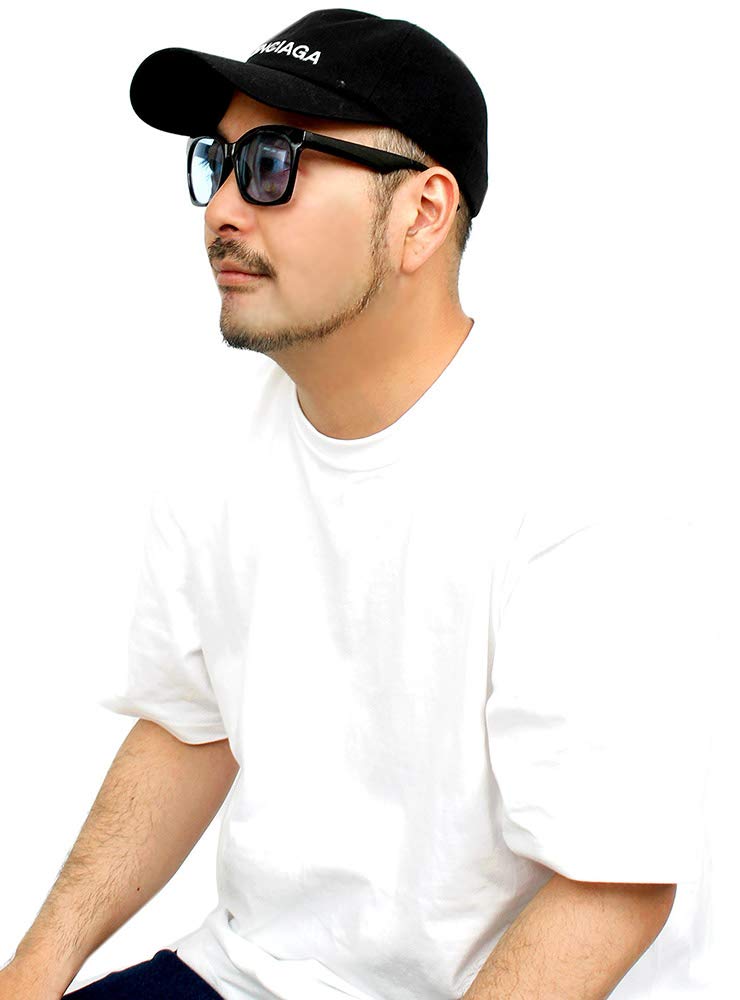 Big Frame Wellington Sunglasses UV Protection Unisex F Black x Blue [One Colors] Men's (4)