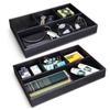 4 Slots Tabletop Storage Tray Pu Leather Jewelry Box Desk Drawer Organizer  For Office Supplies