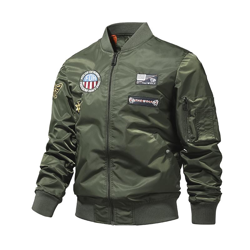 

MA-1 American Style Work Pilot Jacket, Men s Autumn/winter Thickened Baseball Jacket, Trendy,men s Tiger Head Embroidered Jacket 4XL армія зелений колір