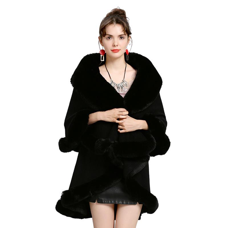 Fur Shawl Fur Collar Knitted Cardigan Shawl Cape 1567 #