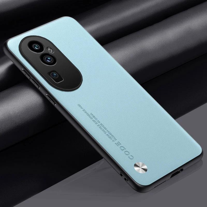 

Силиконовый защитный чехол для телефона OPPO Reno 10 Pro Reno10 10Pro Роскошный чехол из искусственной кожи для OPPO Reno 10 Pro Plus 5G Cover Coque Reno 10 Pro 5G небесно-голубой