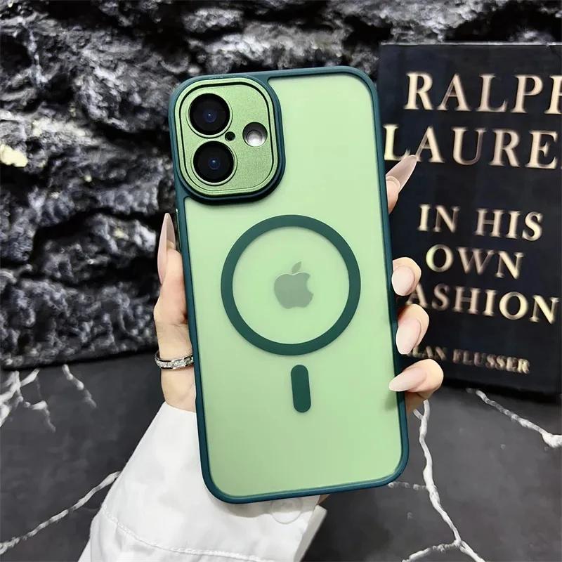 Desert Gold Luxury For Magsafe Wireless Charging Magnetic Case For Iphone 11 12 13 14 15 16 Pro Max Plus Matte Clear Armor Cover