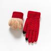 Cross Layer Gloves with Thick Velvet and Jacquard Knitting for Warmth Winter Cycling and Skiing Gloves