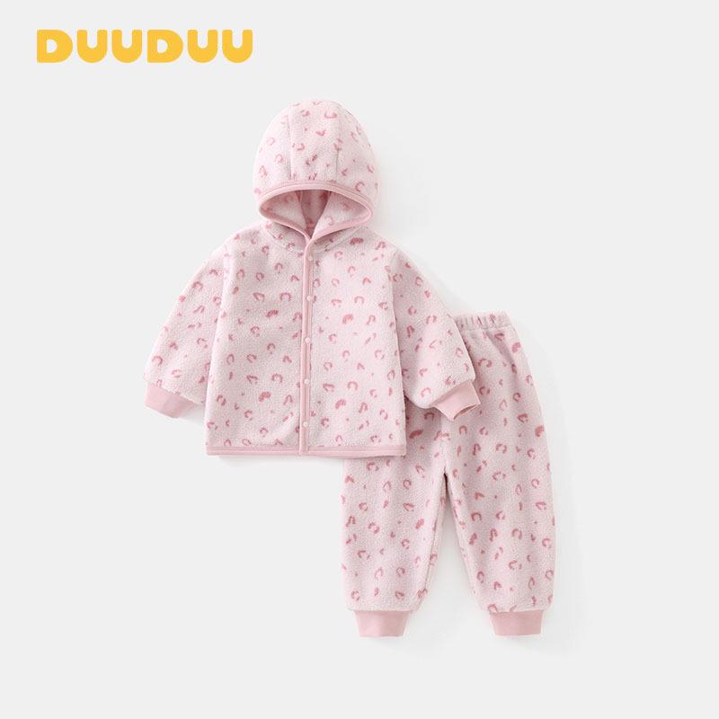 

DUUDUU 2025 Korean Style Kids Two-Piece Autumn/Winter Outfit for Girls 120 cm