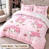 Custom Name Text 3Pcs Bedding Set My Melody Duvet Cover And Two Pillowcases