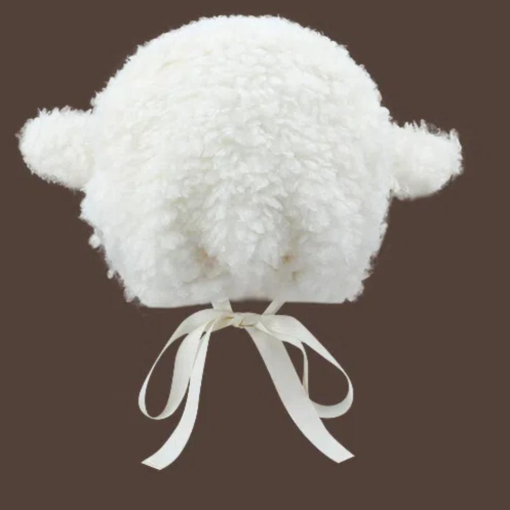 Stropper Saueøre Plysjhatt Japansk Stil Lolita Blondekant Hatt Kuppelhatt Lammulls Caps Utendørs