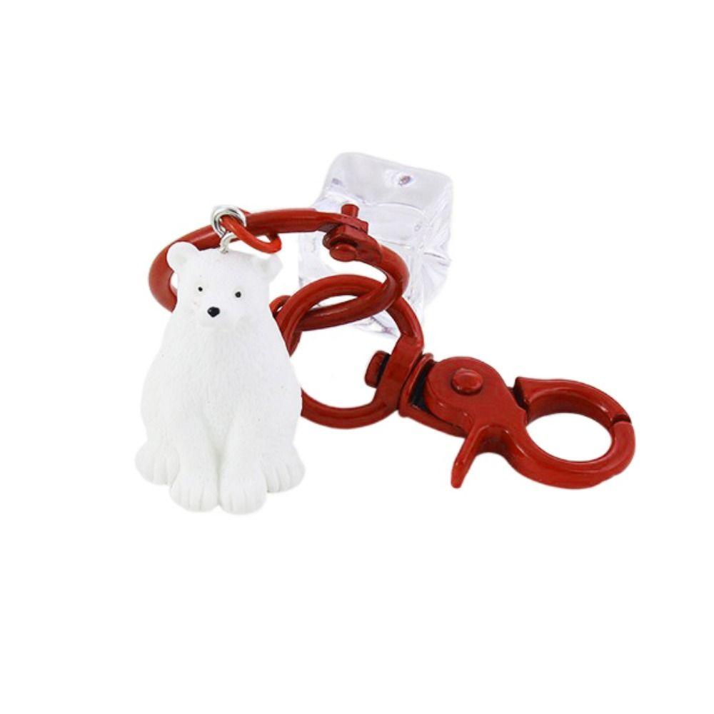 

Animal Ice Block Pendant Creative Bear Bag Hanging Fashion Polar Bear Keychain Birthday Gift Style A