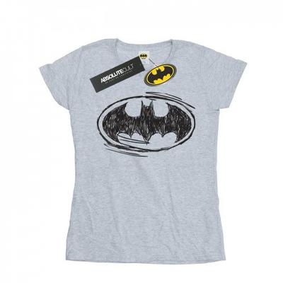 Damen/Damen Batman Skizzenlogo Baumwoll-T-Shirt
