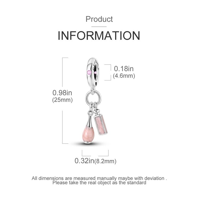 Charms Original Copper Pink Perfume Lipstick Pendant Beads Fit Bracelet Women Jewelry Diy Fine Gift Accessory
