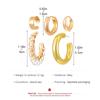 Vintage Gold Color C-Shaped Ear Clip for Women Exaggerated Metal Non-Piercing Ear Cuff Circular Earrings Party Jewelry Set Gifts