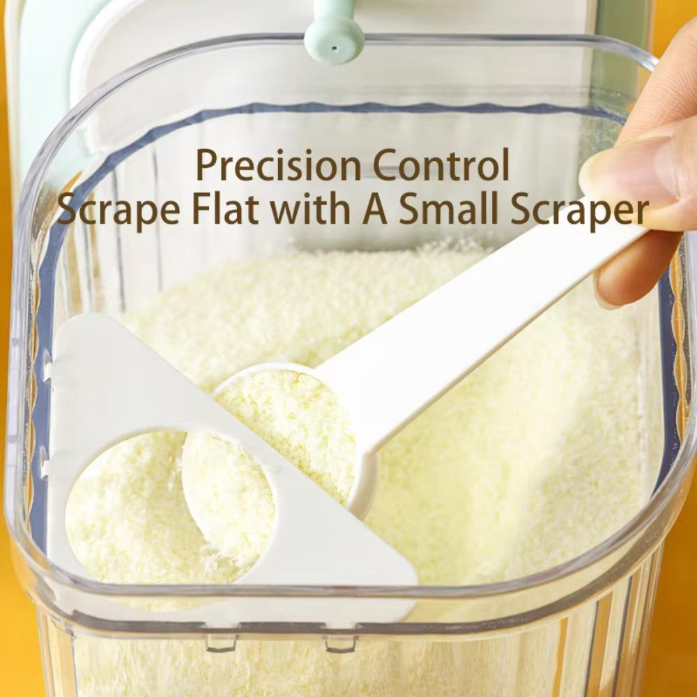 Portable Stripe Pattern Milk Powder Storage Box with Spoon Plastic Milk Powder Can Leakproof Sealed Grains Storage Jar Travel