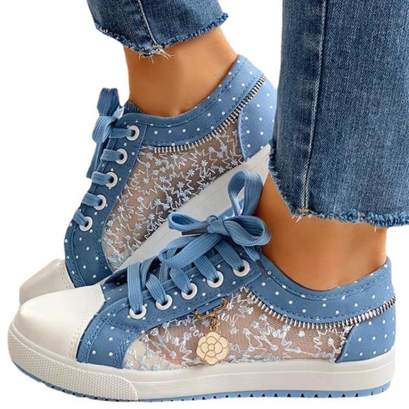 Women's shoes new mesh student solid color hollow casual flat canvas shoes tide