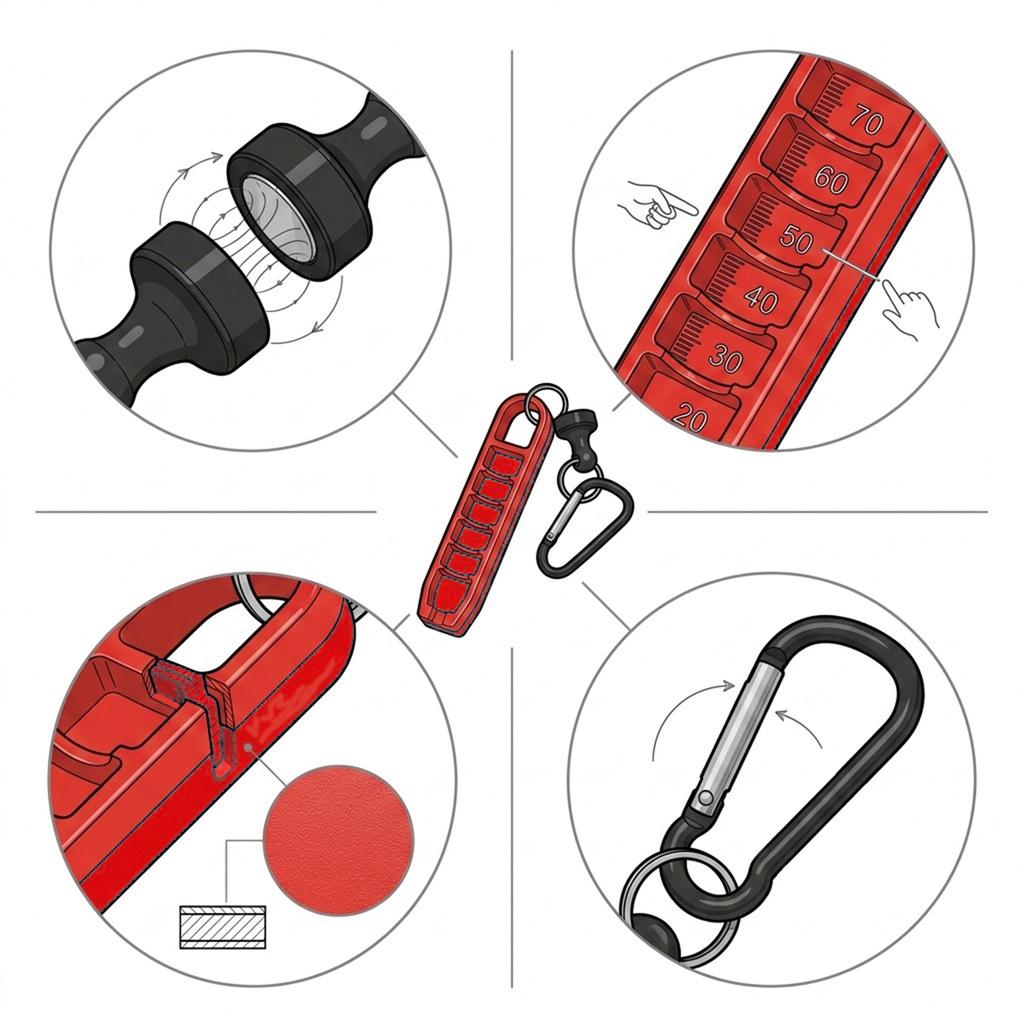 Golf Tee Height Adjuster Precision Tool With Magnetic Keychain For Portable Golf Course Accessory 5