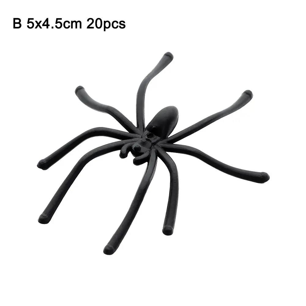 1/5/20Pcs/Pack Black Spider Web Novelty Toy Halloween Decorative Spiders Haunted House Prop Prank Trick Toys Plastic Fake Spider 5