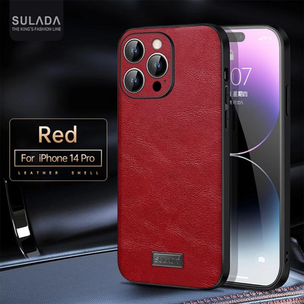 Business Sle Bla High Quality Leather Soft Phone Case for IPhone 17 Pro Max Air 16 E 15 Solid Color Shockproof Protective Cover
