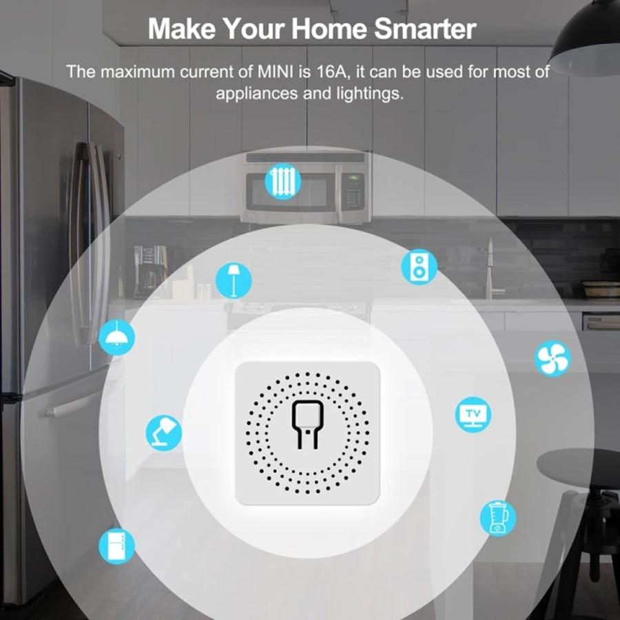 Interrupteur Intelligent 16A Contrôleur Relais RF 433MHz Télécommande Sans Fil Mini Bouton Rond Interrupteur Mural à Panneau pour Appareils DIY Maison Intelligente