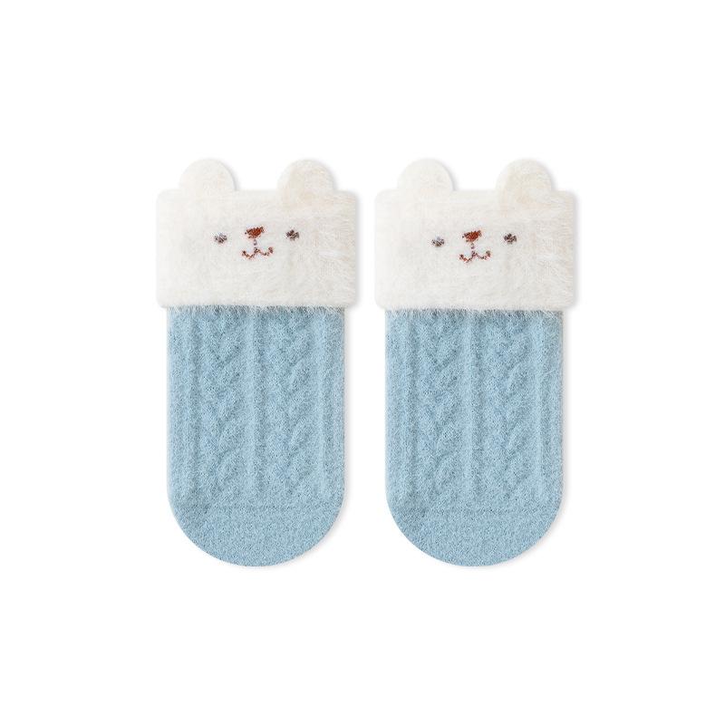 Winter Warm Cartoon Calf Sock for Infant Baby Sweet Toddler Mid-Calf with Animal Ears Seamless Toe Class A Newborn Infant Socks