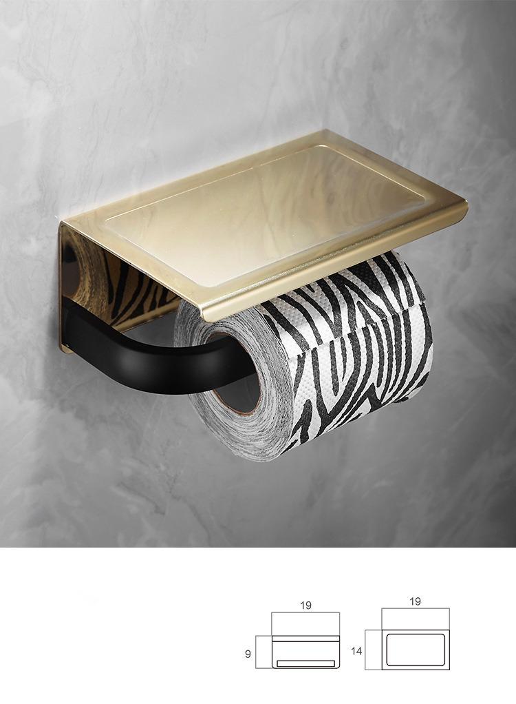 Brass Bathroom Accessories Gold & Black Bathroom Shelf,Towel Rack,Towel Hanger Paper holder,Toilet Brush Holder Bath Hardware