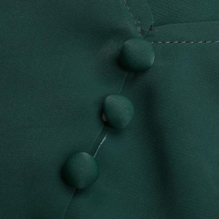 Chic Women Dresses Long Sleeve Lace Up V Neck Solid Color Spring All Match