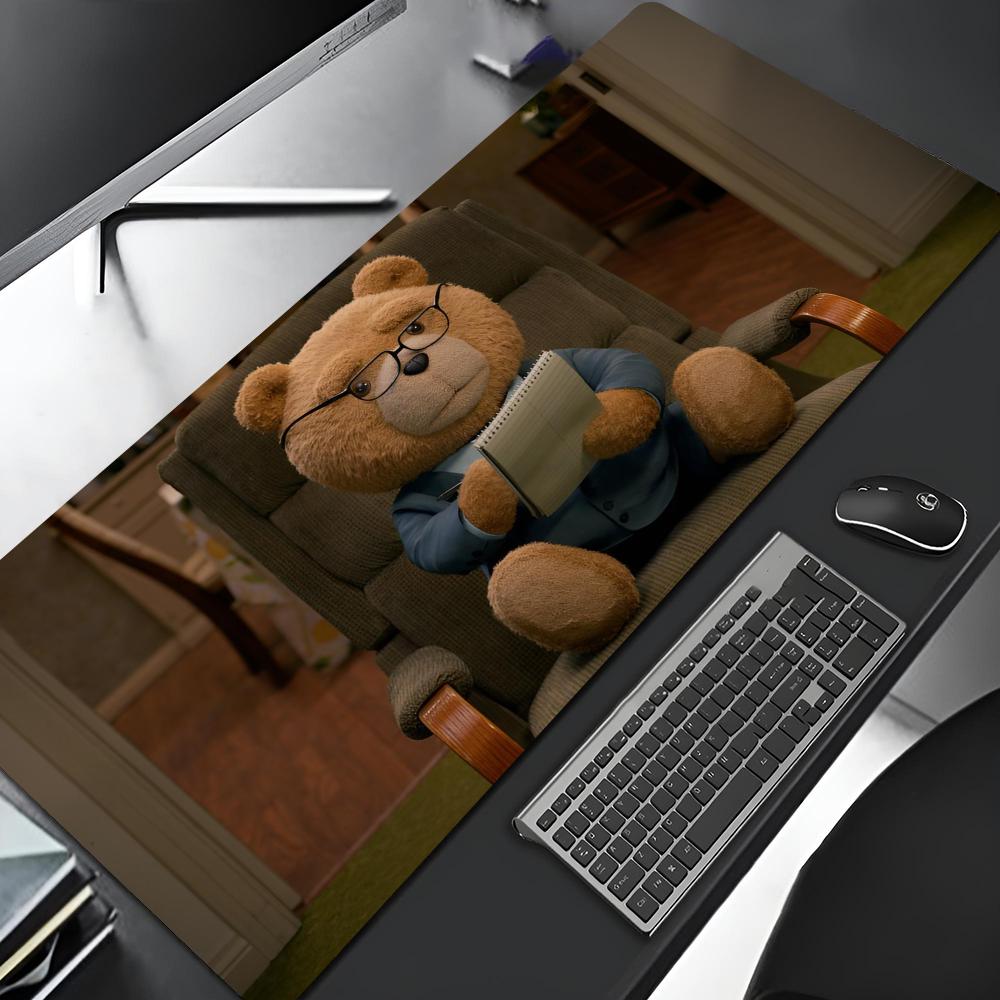 Смешная мышь Ted Bear Коврик для мыши Мультяшный с заблокированным краем Большой игровой коврик Клавиатурный коврик для компьютера Игрока Коврик для стола Мышь Коврик для ПК стола 40x80x0.2cm