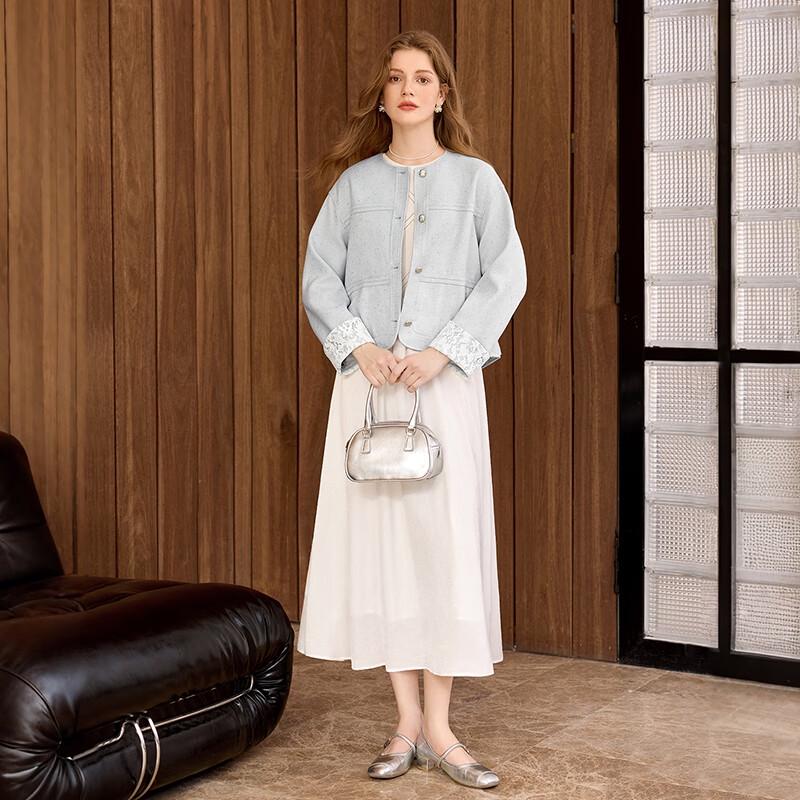 

Женский кардиган с длинными рукавами и кружевной отделкой L