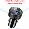 QC 3.0 Dual USB Car Charger 12V 24V Waterproof 18W Fast Charging Marquee Light LED Voltmeter ON OFF Switch Color Display Car-charger Adapter