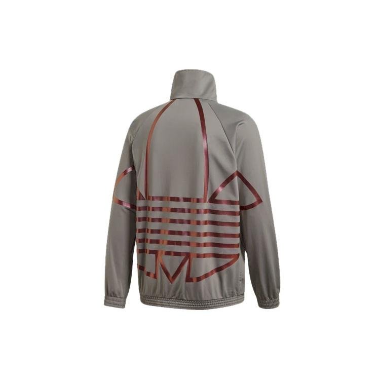 adidas originals Logo Printing Sports Stand Collar Jacket Gray Men s FS7332 S