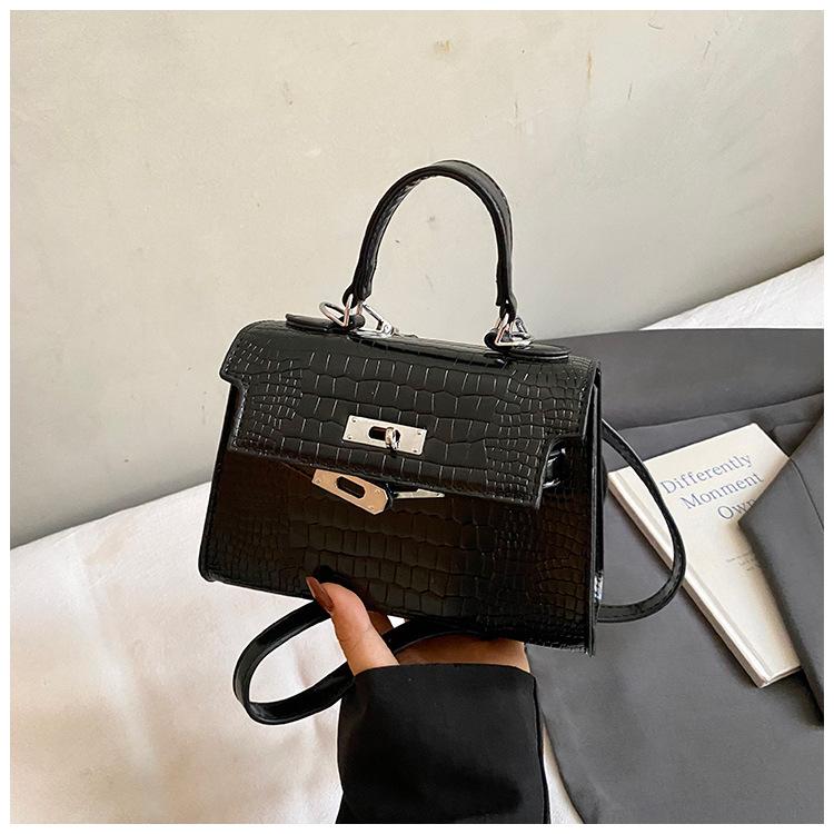High-end Light Luxury Handbag Women's 2025 New Fashion Stone Pattern Kelly Bag Commuter Shoulder Crossbody Bag