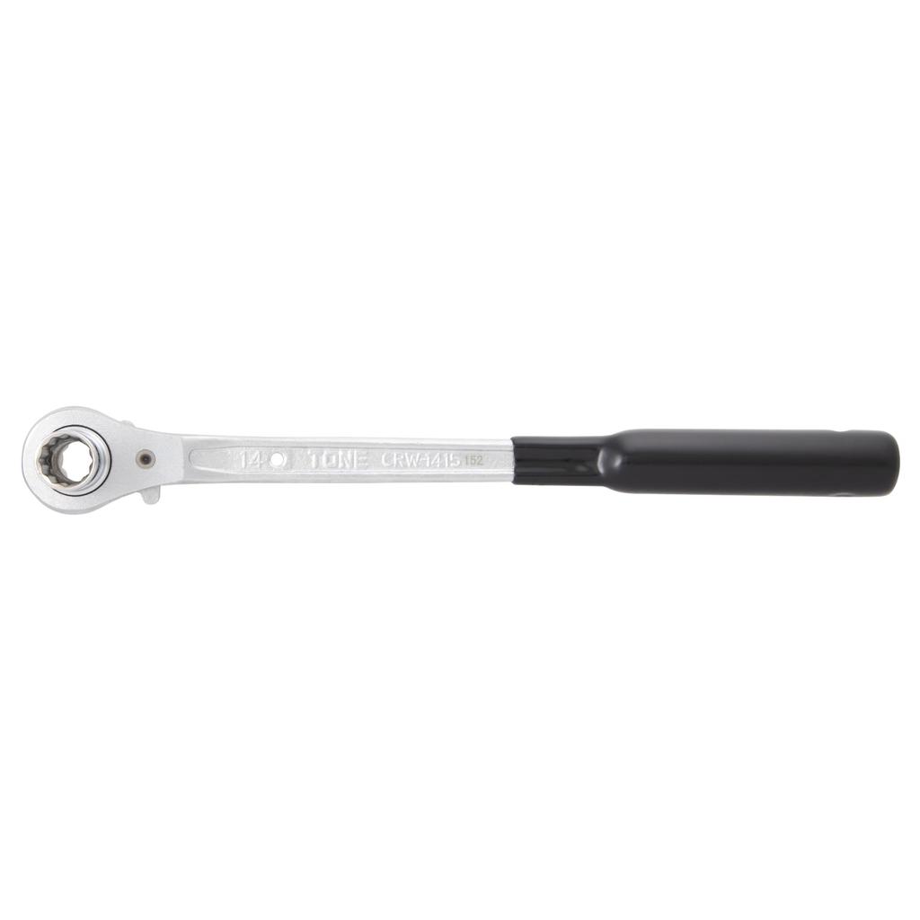 TONE Ratsche Ring Maulschlüssel 14 x 15mm CRW-1415 Schwarz,