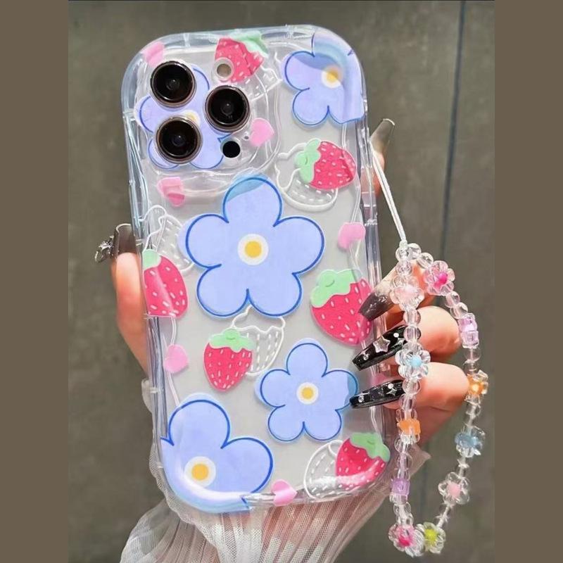 The new bracelet is suitable for iphone17pro mobile phone case Apple 15 foreign trade 14 flowers 13promax new 16x.