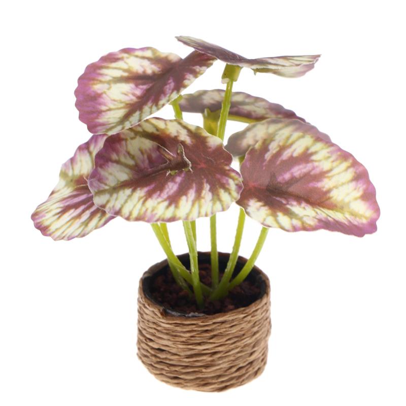 1Pcs 1/12 Miniature Plant Potted Model Garden Green Plant Ornaments Dollhouse Simulation Plant Decoration Toy