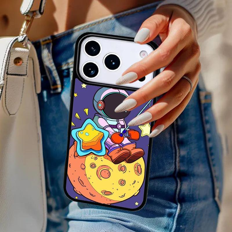 Rejoice Astronaut Phone Case For iPhone 17 Air 14 15 13 12 Max Cover For Apple 16e 11 Pro Max Plus Coque