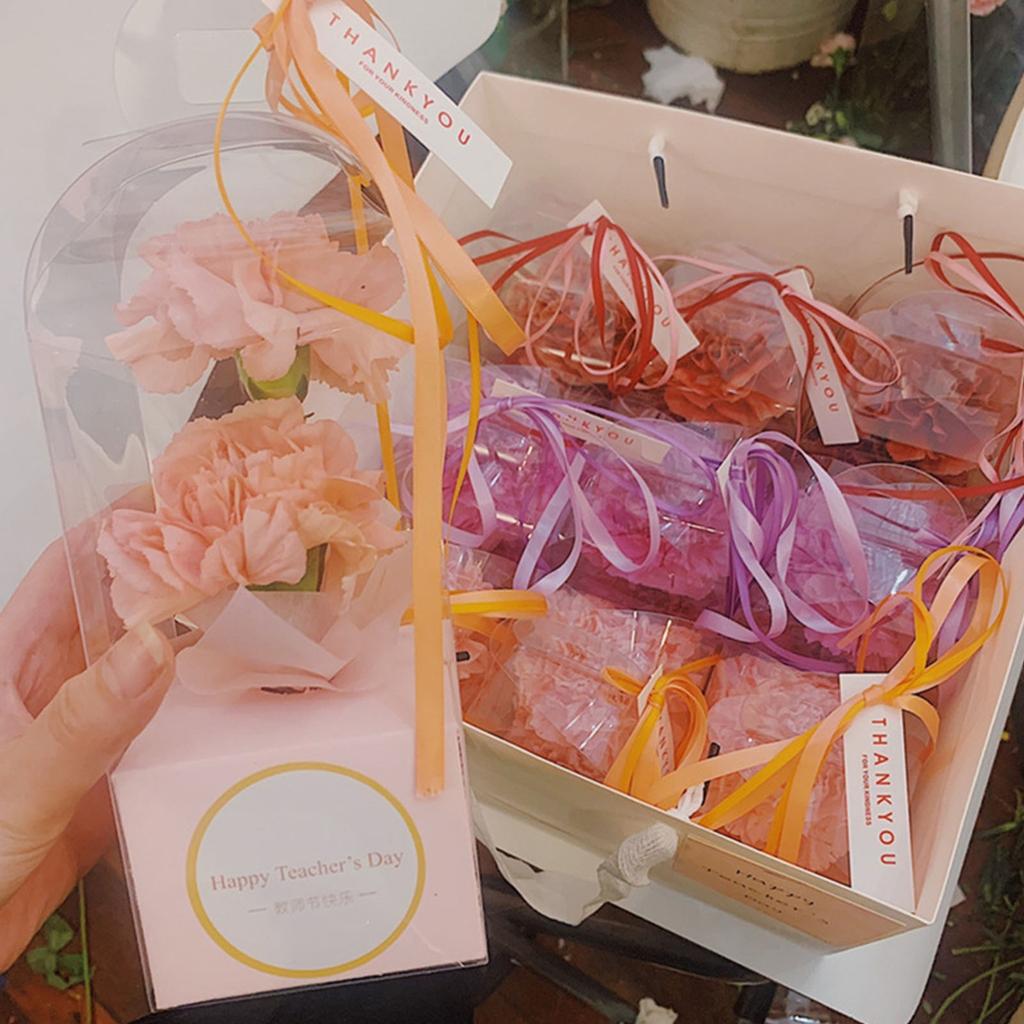 Clear Bouquet Bags Elegant Flower Packaging Boxes Single Rose Flower Box For Florist Retail And Special Events