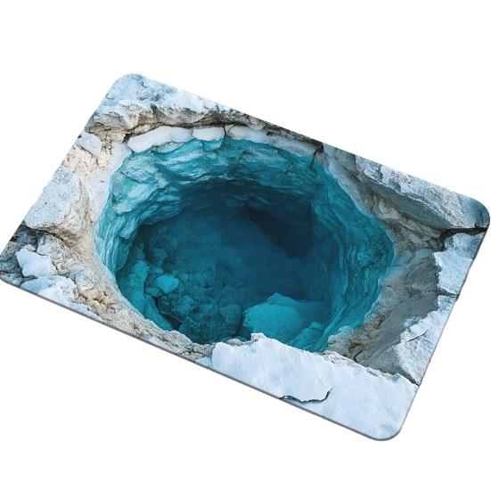 3D Optical Illusion Floor Mat Non-Slip Vision Rug Realistic 3D Carpet for Living Room Bedroom Bathroom Hallway Easy Care Decorative Rug